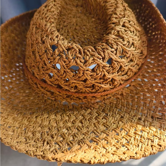 Miu Miu Beige Grass Woven Cowboy Hat OS 57cm Western Sun Hat Adjustable - Picture 7 of 7